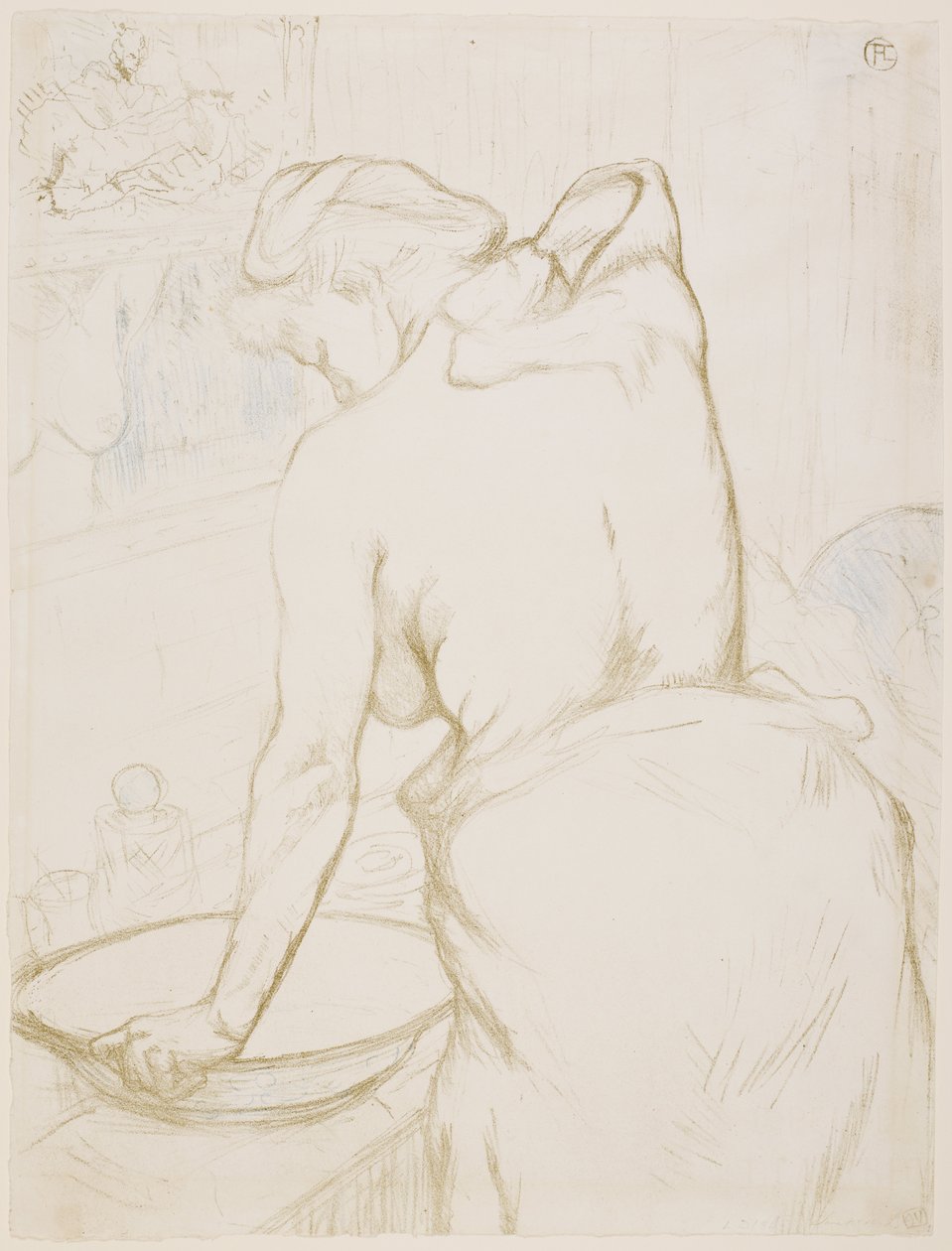 Žena na toaletě, jak se umývá od Henri de Toulouse-Lautrec