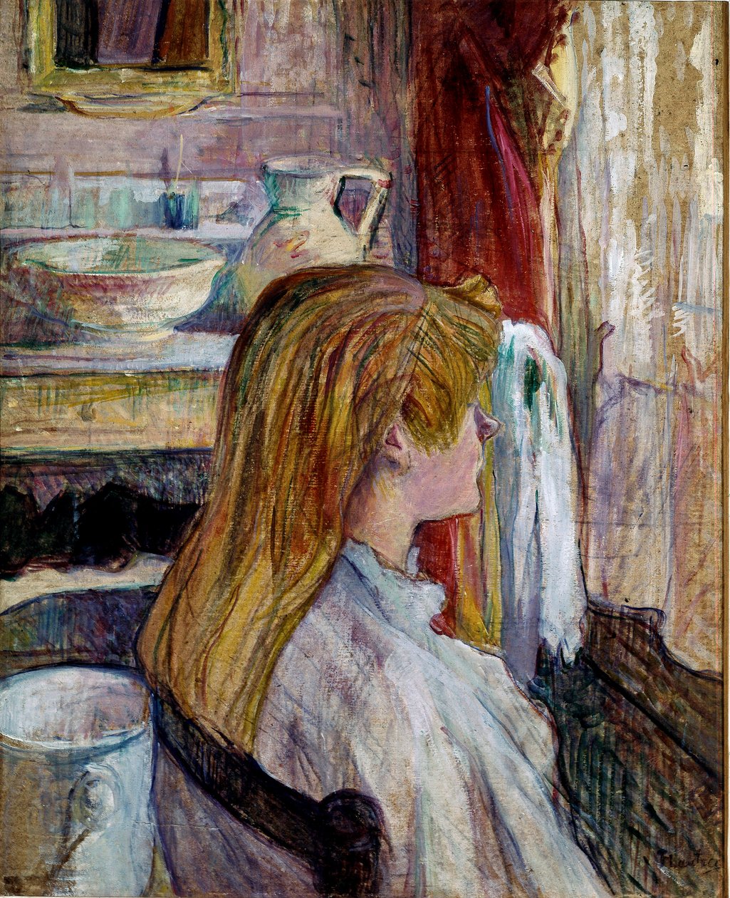 Žena u okna. (olej na papíře) od Henri de Toulouse Lautrec