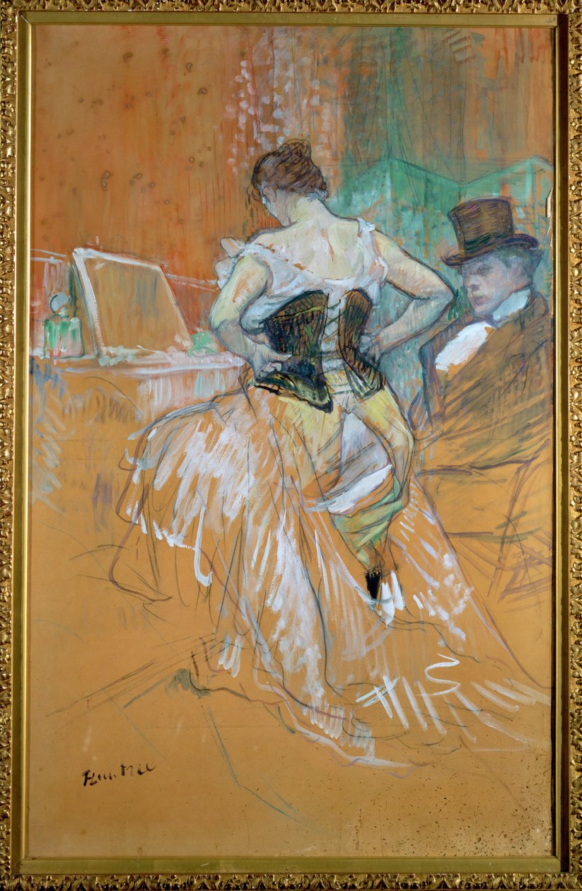 Žena v korzetu, studie pro Elles od Henri de Toulouse-Lautrec