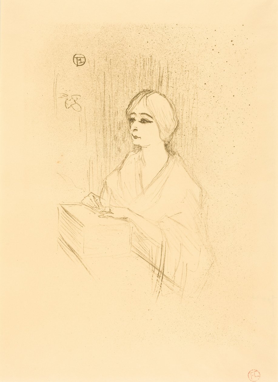 Yahne in His Box (Yahne ve své šatně) od Henri de Toulouse-Lautrec