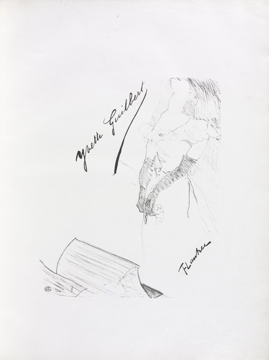 Yvette Guilbert-Anglická série: Frontispiece od Henri de Toulouse-Lautrec