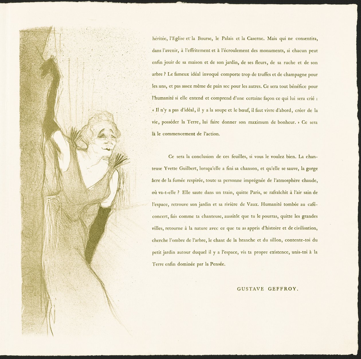 Yvetta Guilbertová od Henri de Toulouse-Lautrec