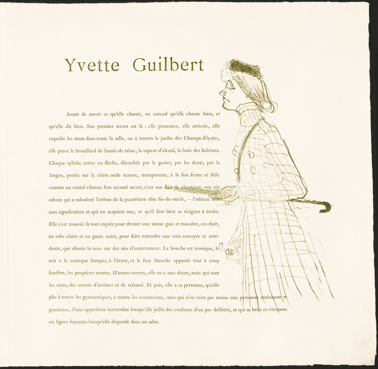 Yvette Guilbert od Henri de Toulouse-Lautrec