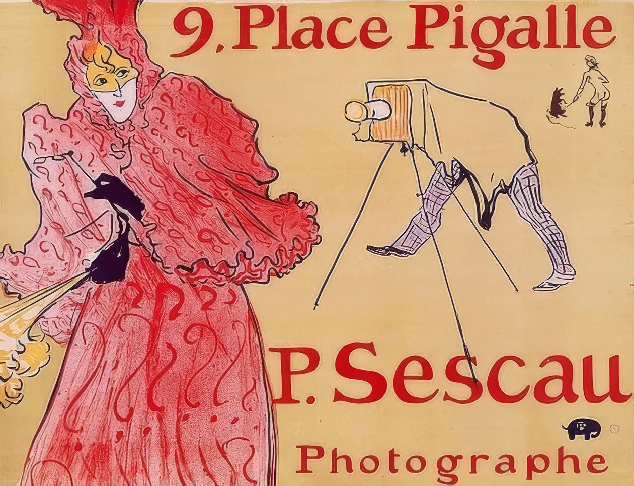 9. Place Pigalle - P. Sescau, fotograf od Henri de Toulouse Lautrec