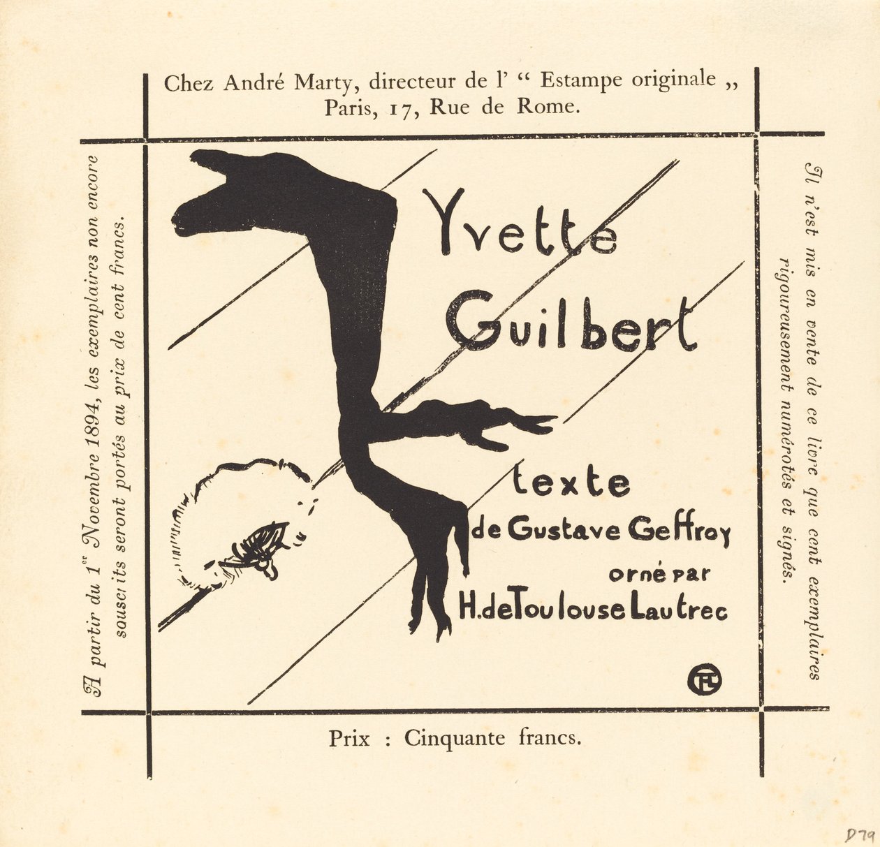 Reklama na album Yvette Guilbert od Henri de Toulouse Lautrec