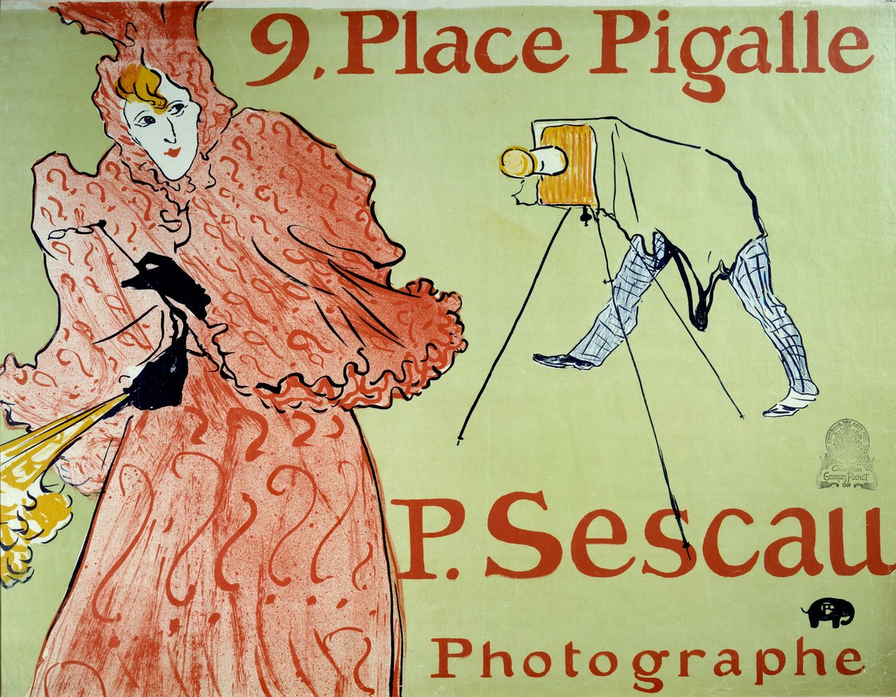 Reklama pro fotografa P. Sescau, 9 Place Pigalle na Montmartru. Plakát Henriho De Toulouse Lautreca (1864-1901) od Henri de Toulouse Lautrec