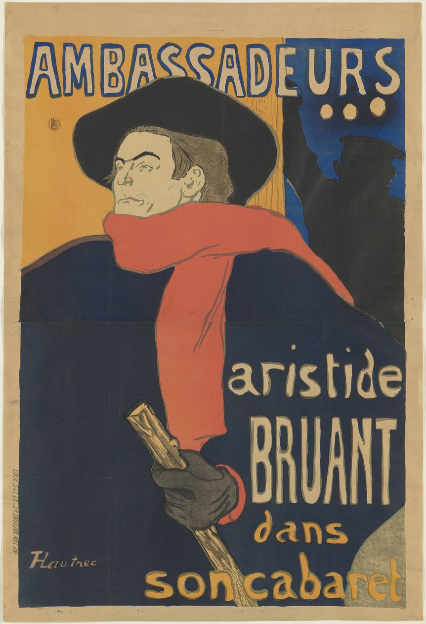 Velvyslanci: Aristide Bruant, 1892 od Henri de Toulouse Lautrec