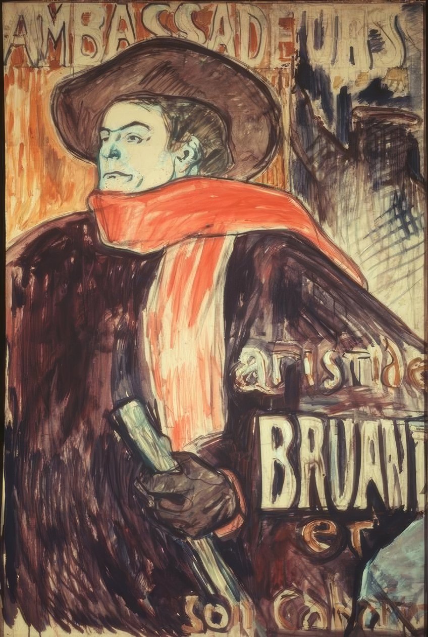 Aristide Bruant vyslancům od Henri de Toulouse Lautrec