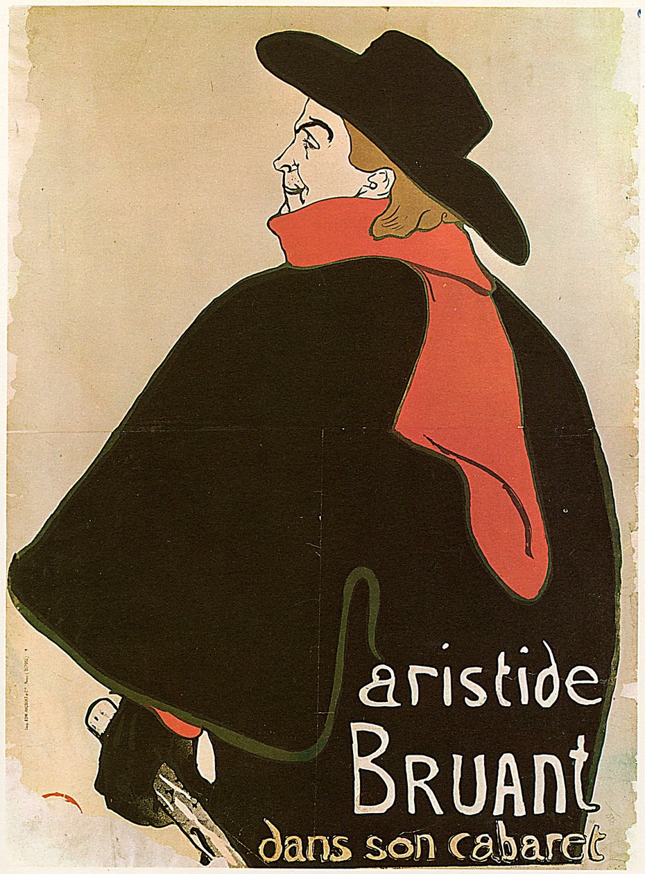 Aristide Bruant ve svém kabaretu, plakát, 1893. od Henri de Toulouse Lautrec