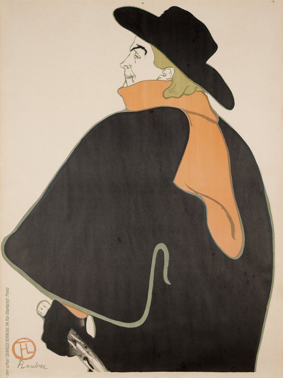 Aristide Bruant ve svém kabaretu od Henri de Toulouse Lautrec