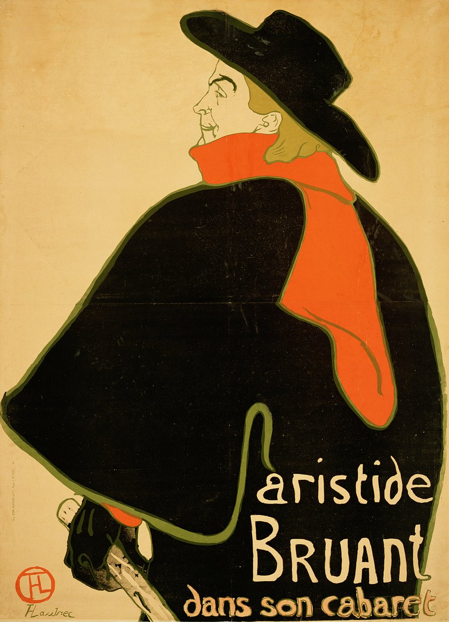 Aristide Bruant ve svém kabaretu, 1893 od Henri de Toulouse Lautrec