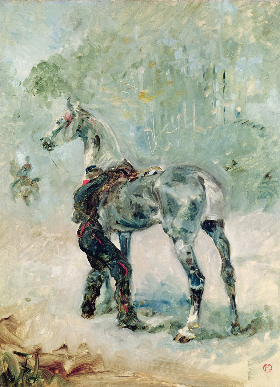 Dělostřelec sedlal svého koně, 1879 od Henri de Toulouse Lautrec