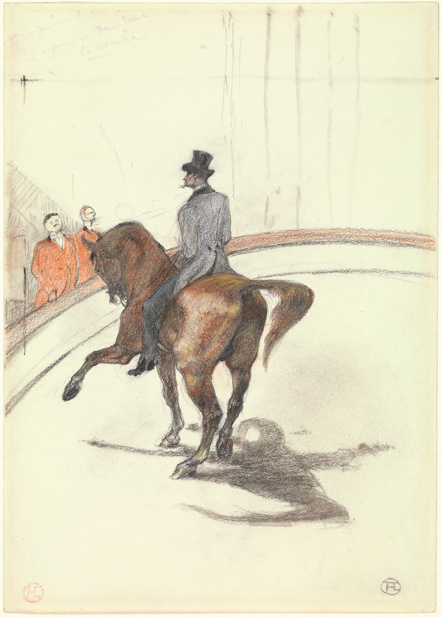 V cirkusu: Španělská procházka, 1899 (grafit, barevný pastel a uhel na silném tkaném papíře) od Henri de Toulouse Lautrec