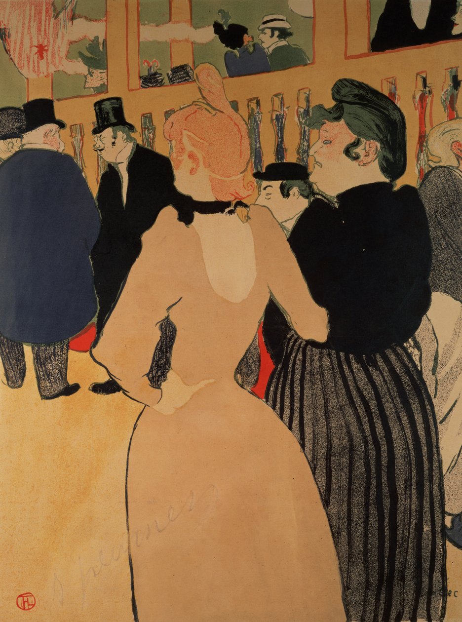 V Moulin Rouge: La Goulue a její sestra, 1892 od Henri de Toulouse Lautrec