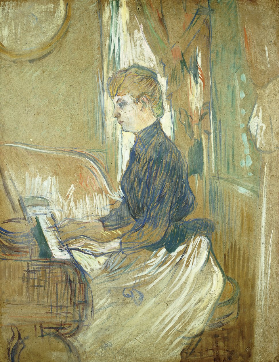 U klavíru, Madame Juliette Pascal v salonu Chateau de Malrome; U klavíru, Madame Juliette Pascal v salonu Chateau de Malrome, 1896 od Henri de Toulouse Lautrec