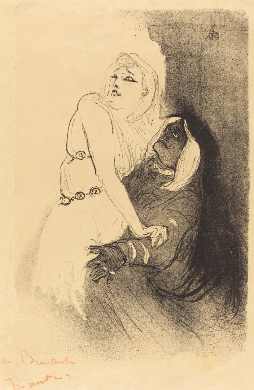 V renesanci: Sarah Bernhardt v Phedre A la Renaissance: Sarah Bernhardt..., 1893. od Henri de Toulouse Lautrec