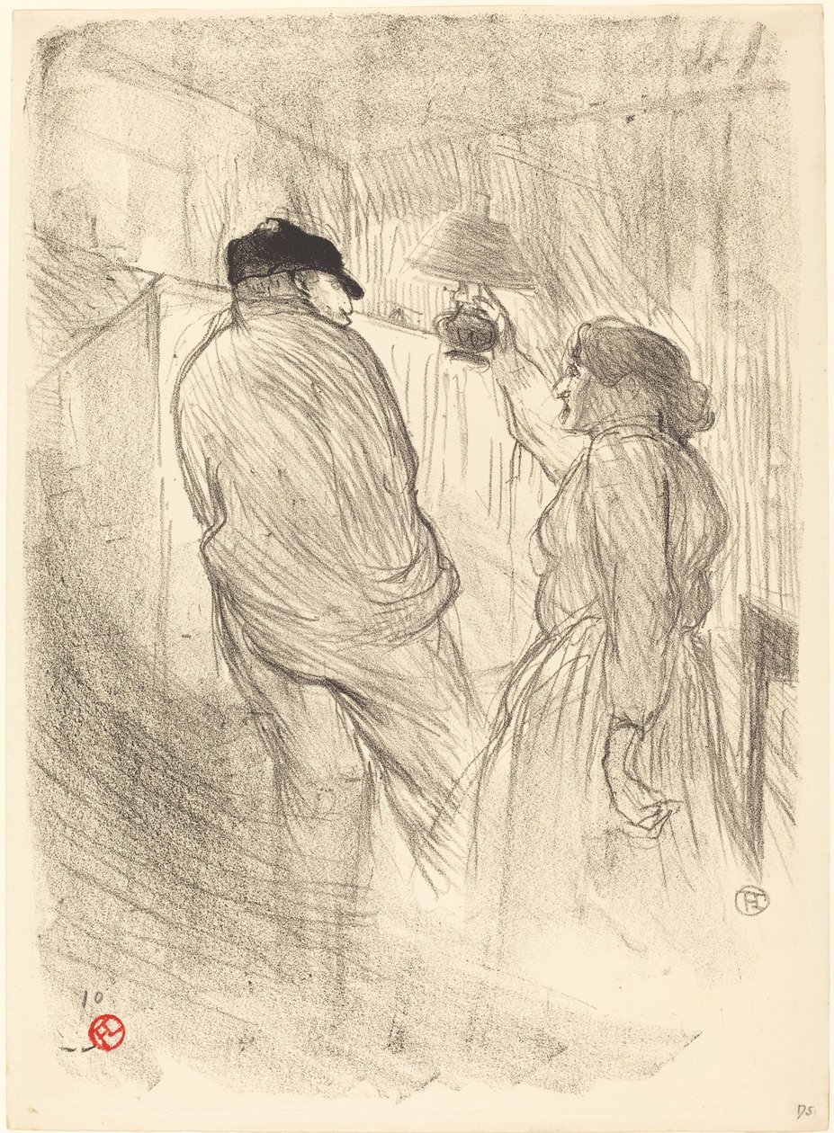 At the Theatre-Libre: Antoine in Worry Au Théatre-Libre: Antoine in Worry, 189 od Henri de Toulouse Lautrec