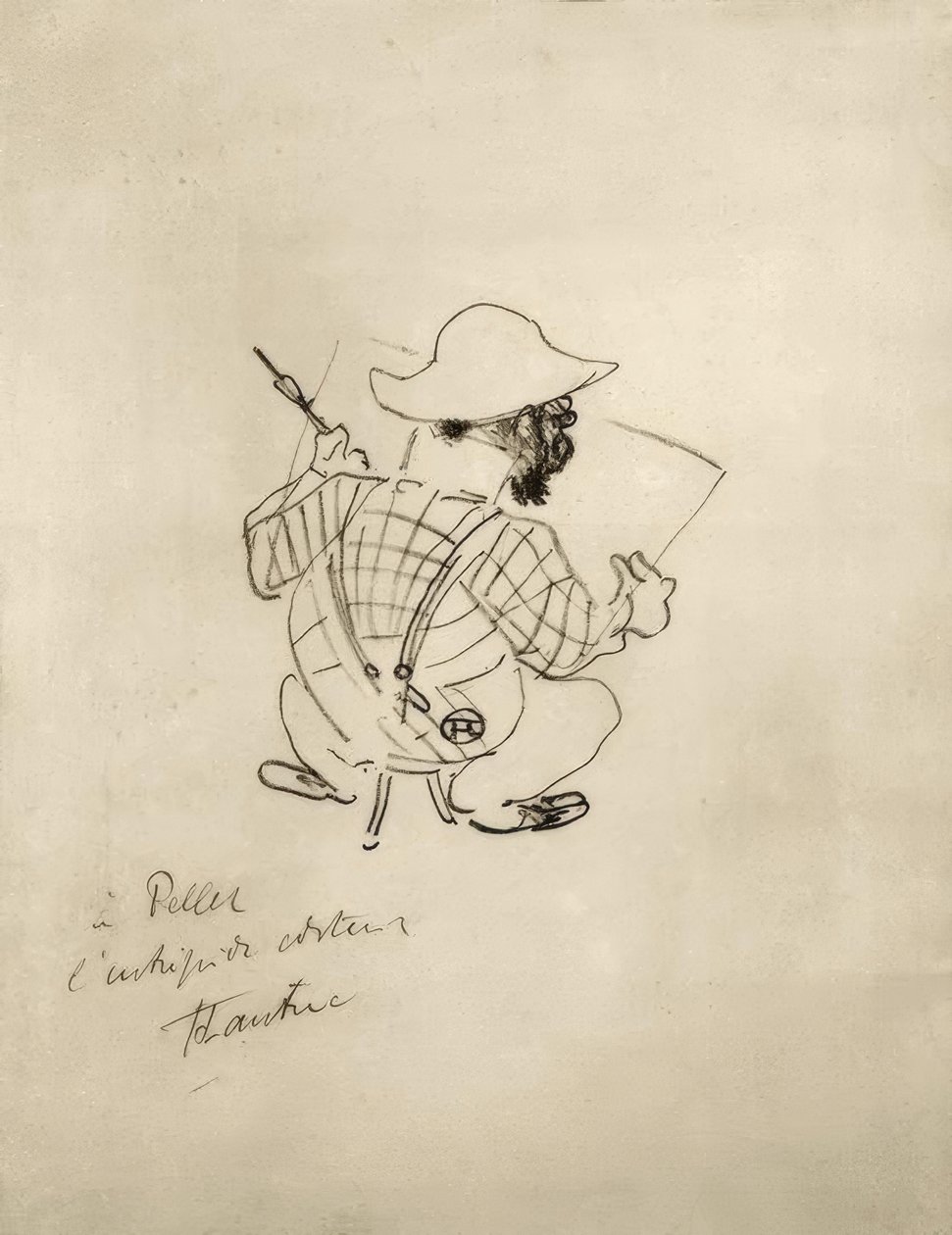 Karikaturní autoportrét od Henri de Toulouse Lautrec
