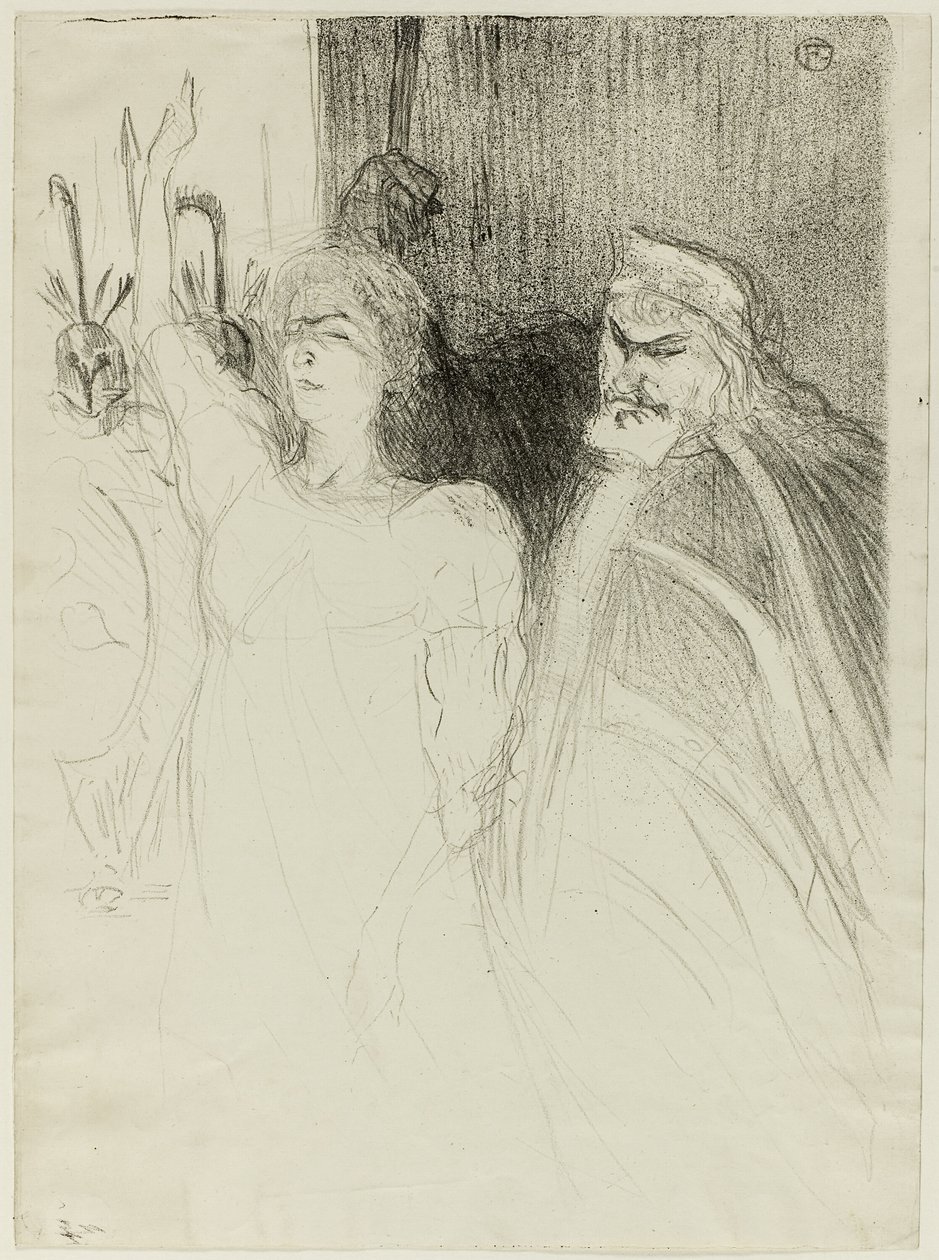 Bartet a Mounet-Sully v Antigoně od Henri de Toulouse Lautrec