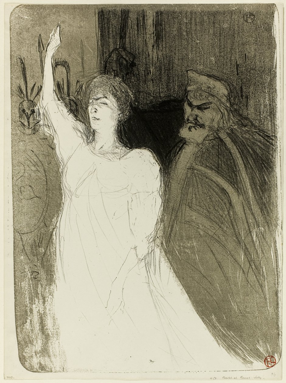 Bartet a Mounet-Sully v Antigoně od Henri de Toulouse Lautrec
