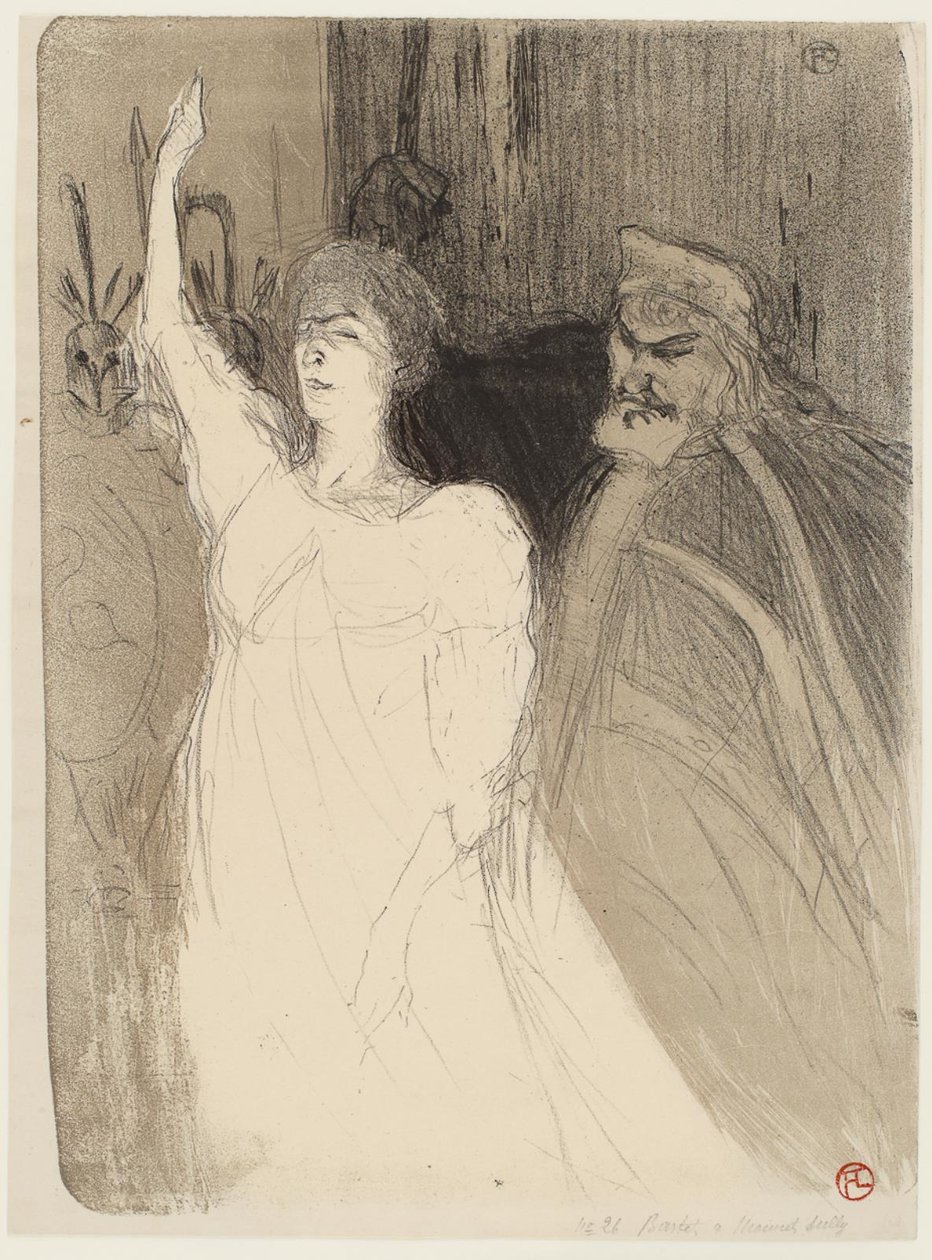 Bartet a Mounet-Sully v Antigoně od Henri de Toulouse Lautrec