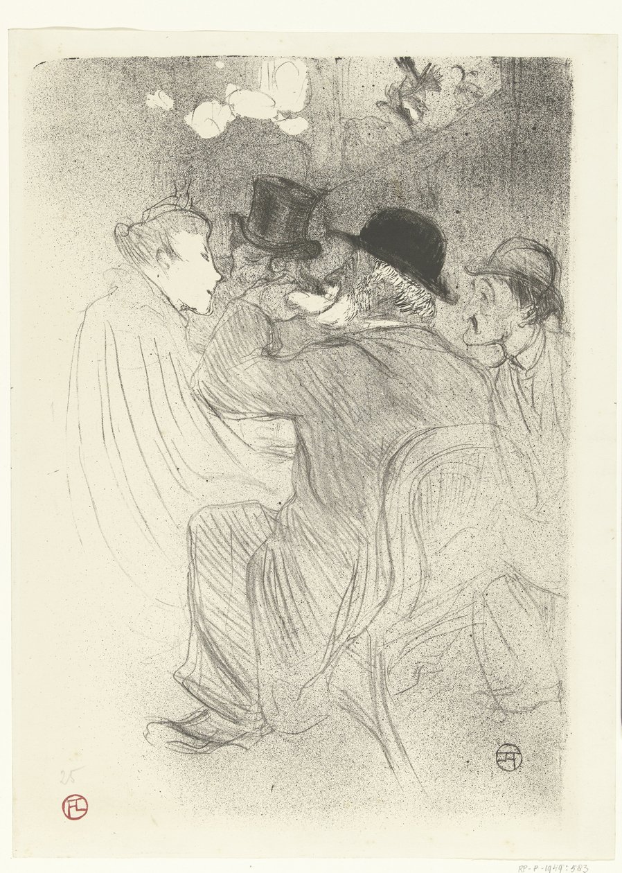 Bezoekers v kavárně Moulin Rouge V Moulin Rouge. Drsný! Pořádný drsňák! od Henri de Toulouse Lautrec