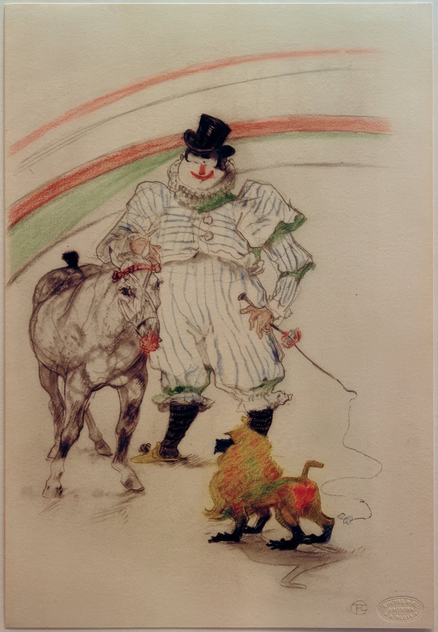 Trénovaný kůň a opice od Henri de Toulouse Lautrec