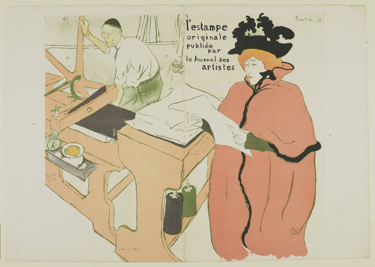 Couverture LEstampe Originale, 1893 (barevné lito na tkaném papíře) od Henri de Toulouse Lautrec