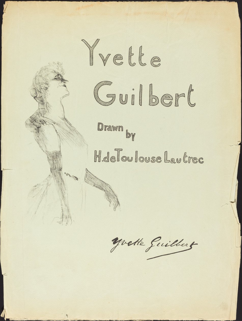 Obálka, Yvette Guilbert od Henri de Toulouse Lautrec