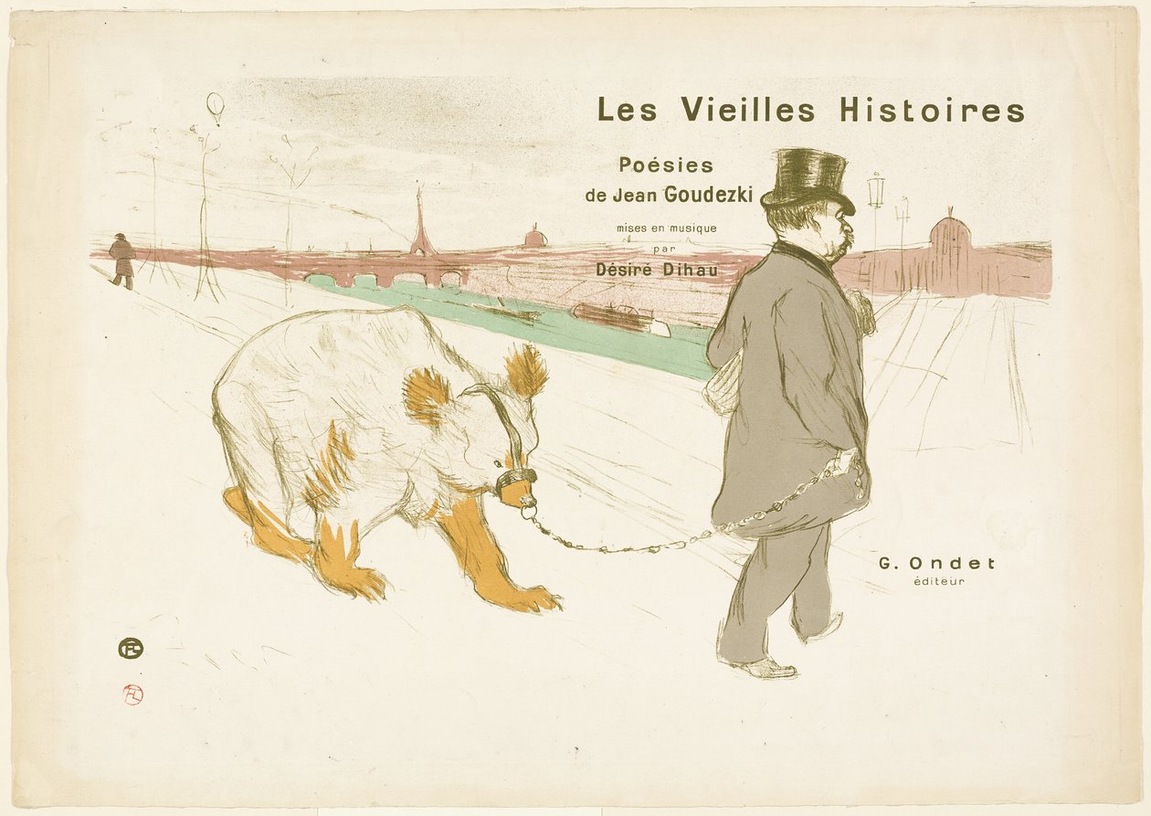 Obálka a frontispis knihy Les Vieilles Histoires od Henri de Toulouse Lautrec