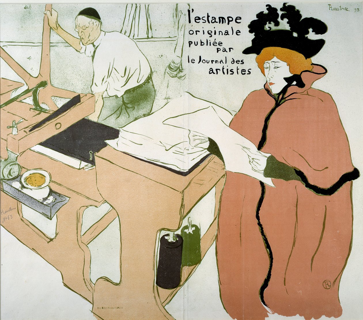 Obálka tisku: „Originální tisk vydaný časopisem des artistes““. Plakát Henri De Toulouse Lautreca (1864-1901) od Henri de Toulouse-Lautrec
