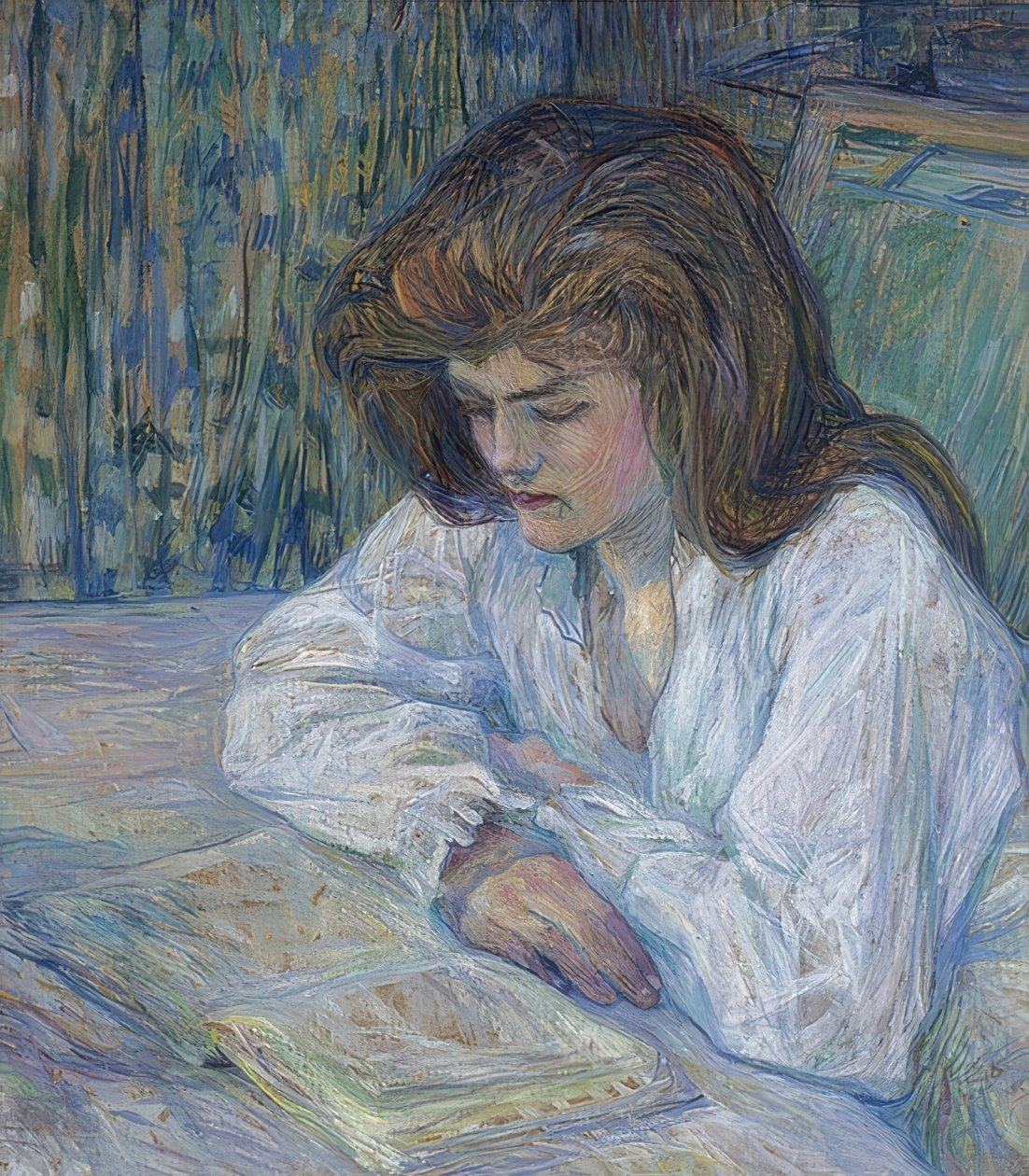 Čtenářka (La Liseuse). 1889 od Henri de Toulouse Lautrec