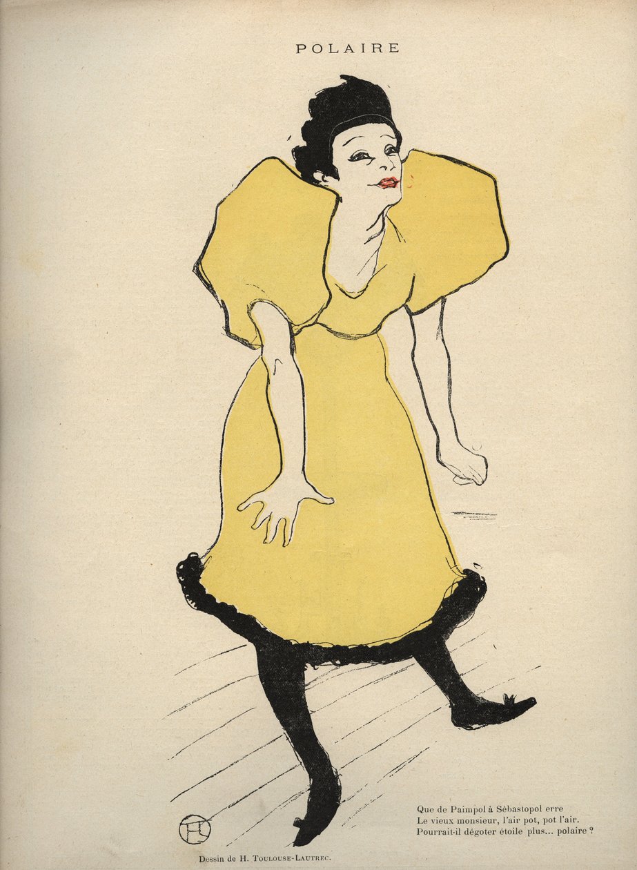 Kresba Henri de Toulouse Lautreca představující “” Polar” (La zpěvačka Polaire) v Le Rire - Journal humoristique vydaný v sobotu - 16. února 23. února 1895 - od Henri de Toulouse Lautrec