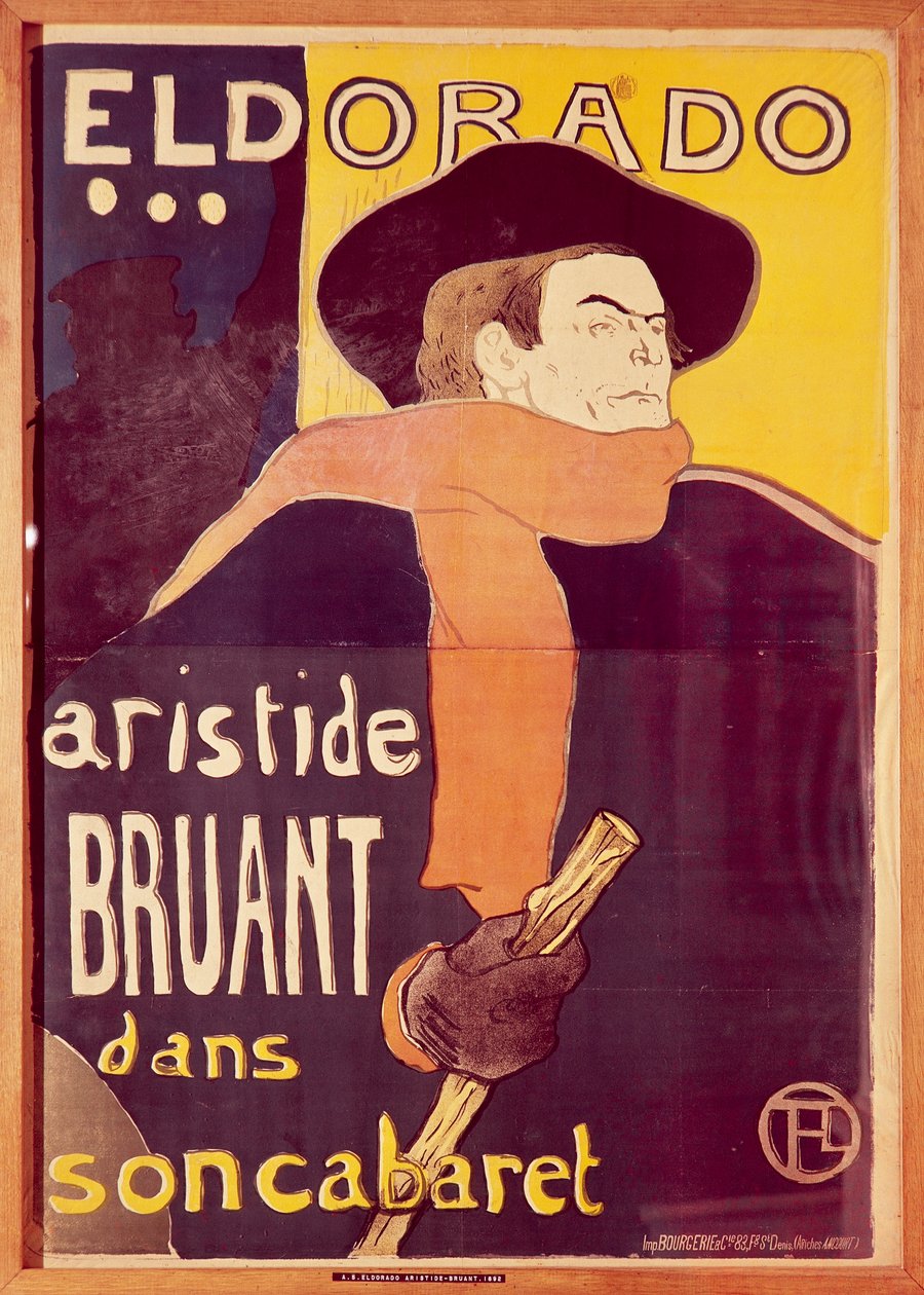 Eldorado, Aristide Bruant ve svém kabaretu (Eldorado, Artistide Bruant ve svém nočním klubu) od Henri de Toulouse Lautrec