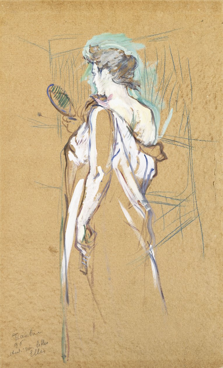 Elles - se zrcadlem v ruce, 1896 od Henri de Toulouse Lautrec