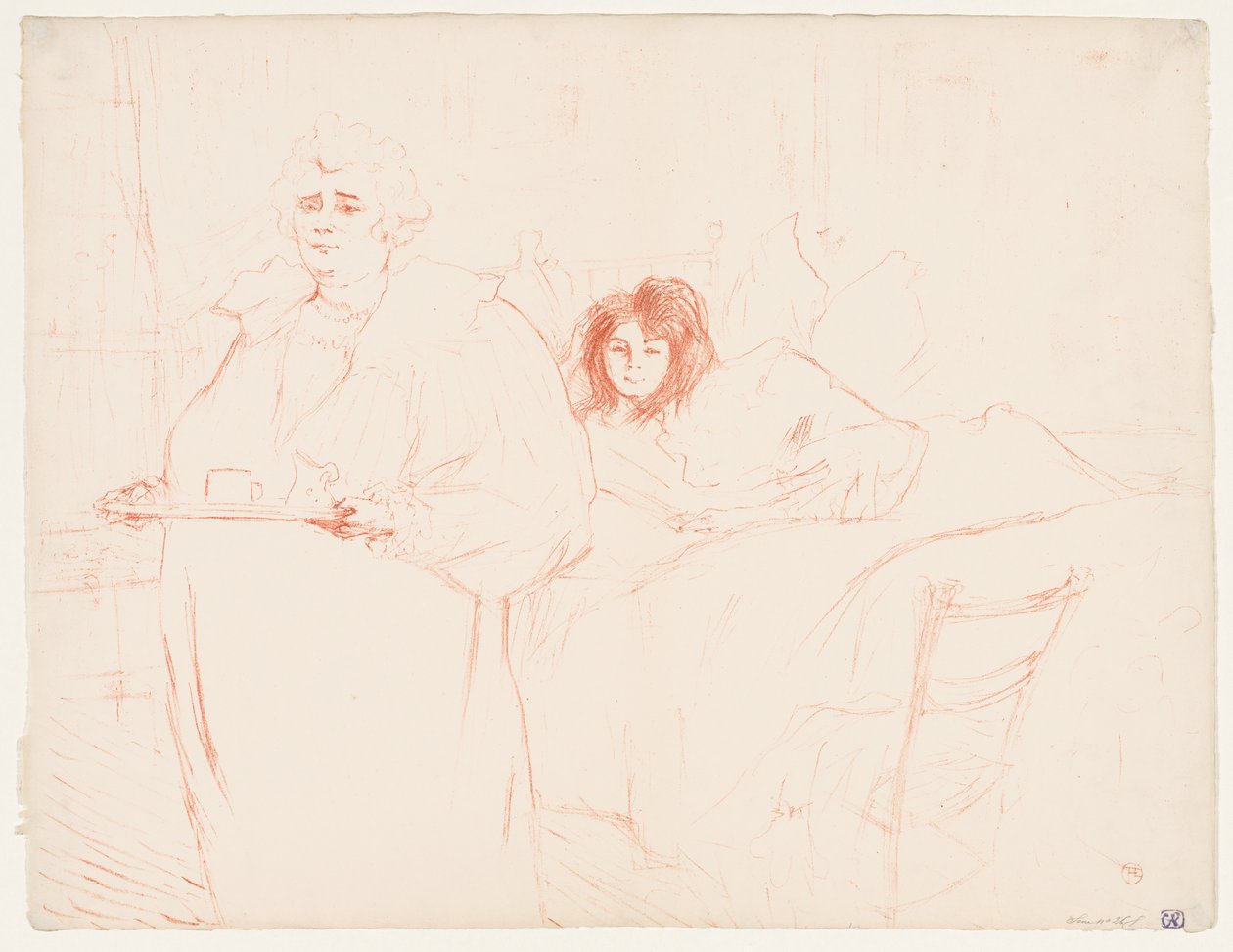 Elles: Žena nesoucí tác, Mme. Baron a Mlle. Popo, 1896. od Henri de Toulouse Lautrec