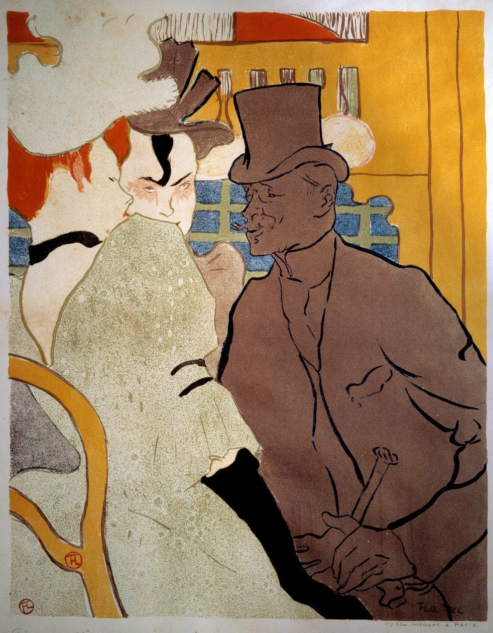 English at the Moulin Rouge Litography od Henri de Toulouse Lautreca (1864-1901) 1892 Sun. 0,47x0,37 m Albi, Musee Toulouse Lautrec od Henri de Toulouse Lautrec