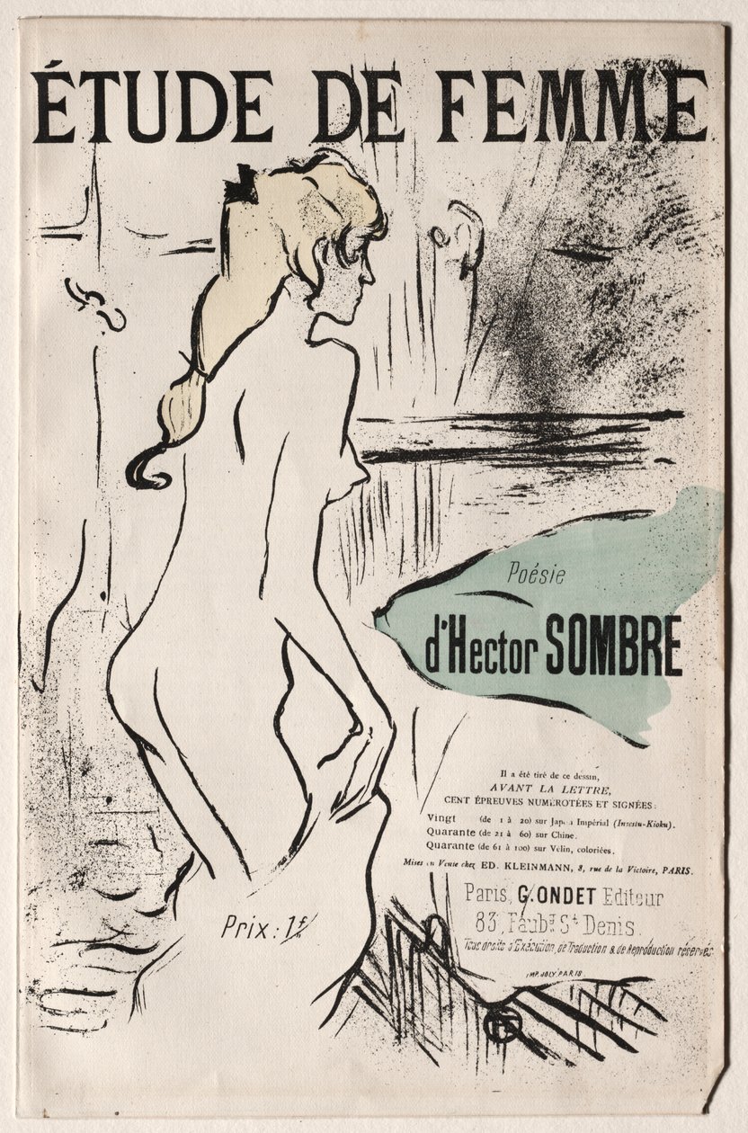 Žena studie od Henri de Toulouse Lautrec