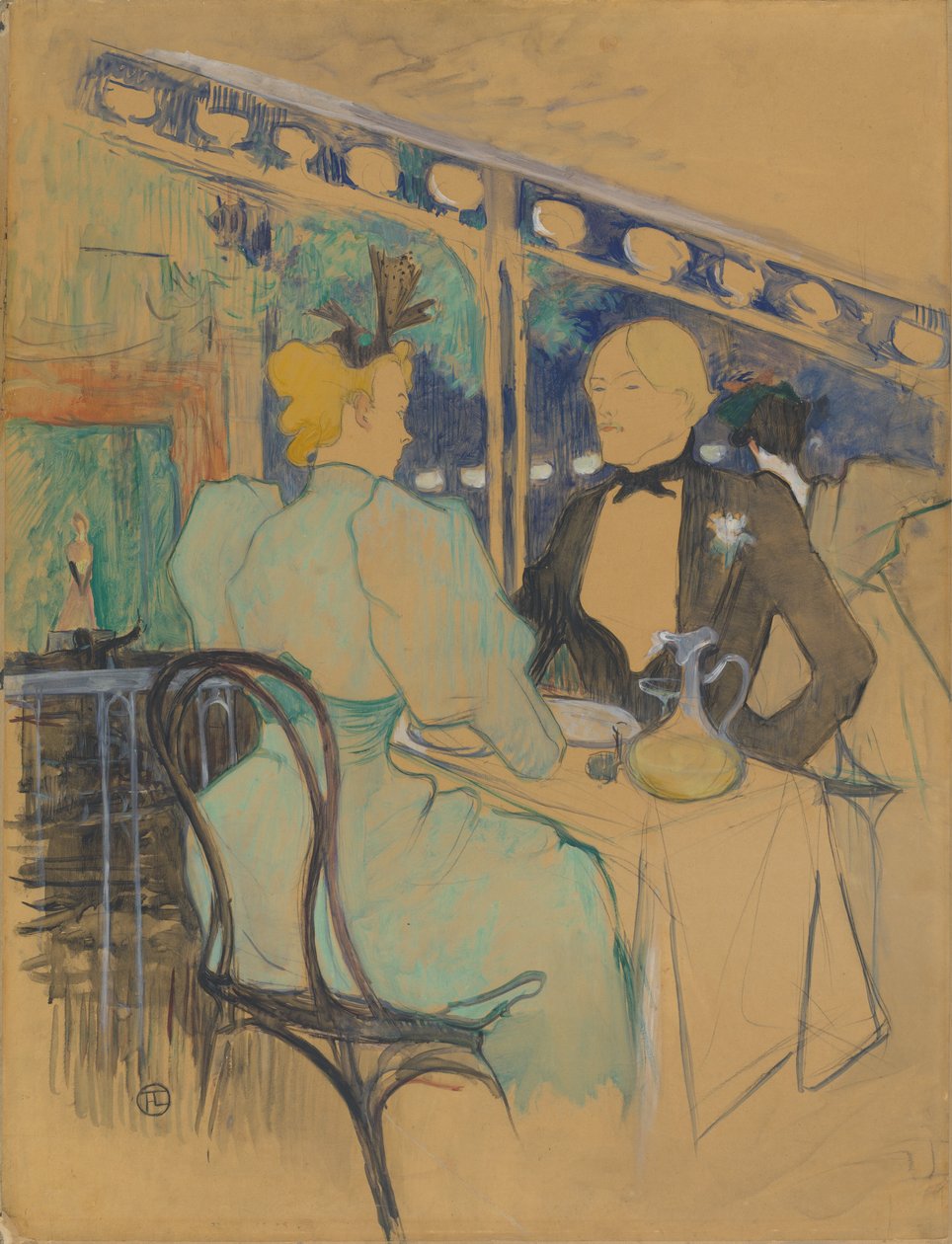 Módní lidé v Les Ambassadeurs od Henri de Toulouse Lautrec
