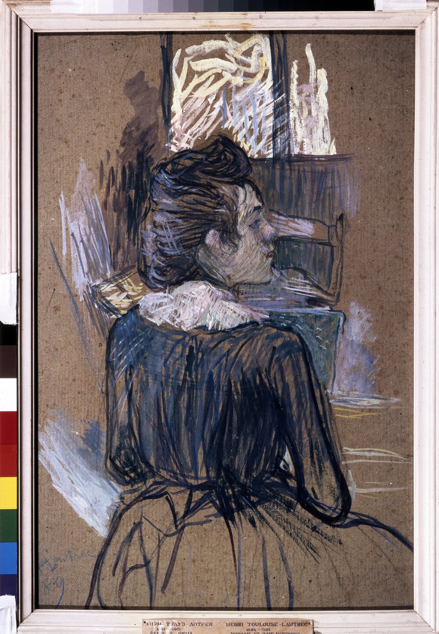Žena u okna. Kresba Henri de Toulouse-Lautrec (Toulouse Lautrec od Henri de Toulouse Lautrec