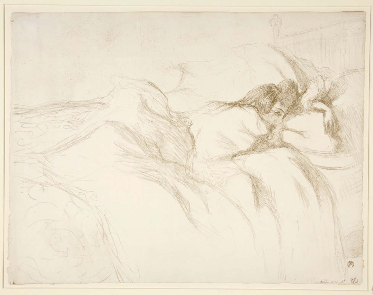 Femme couch?e, R?veil (Žena se probouzí v posteli), ze série Elles od Henri de Toulouse Lautrec