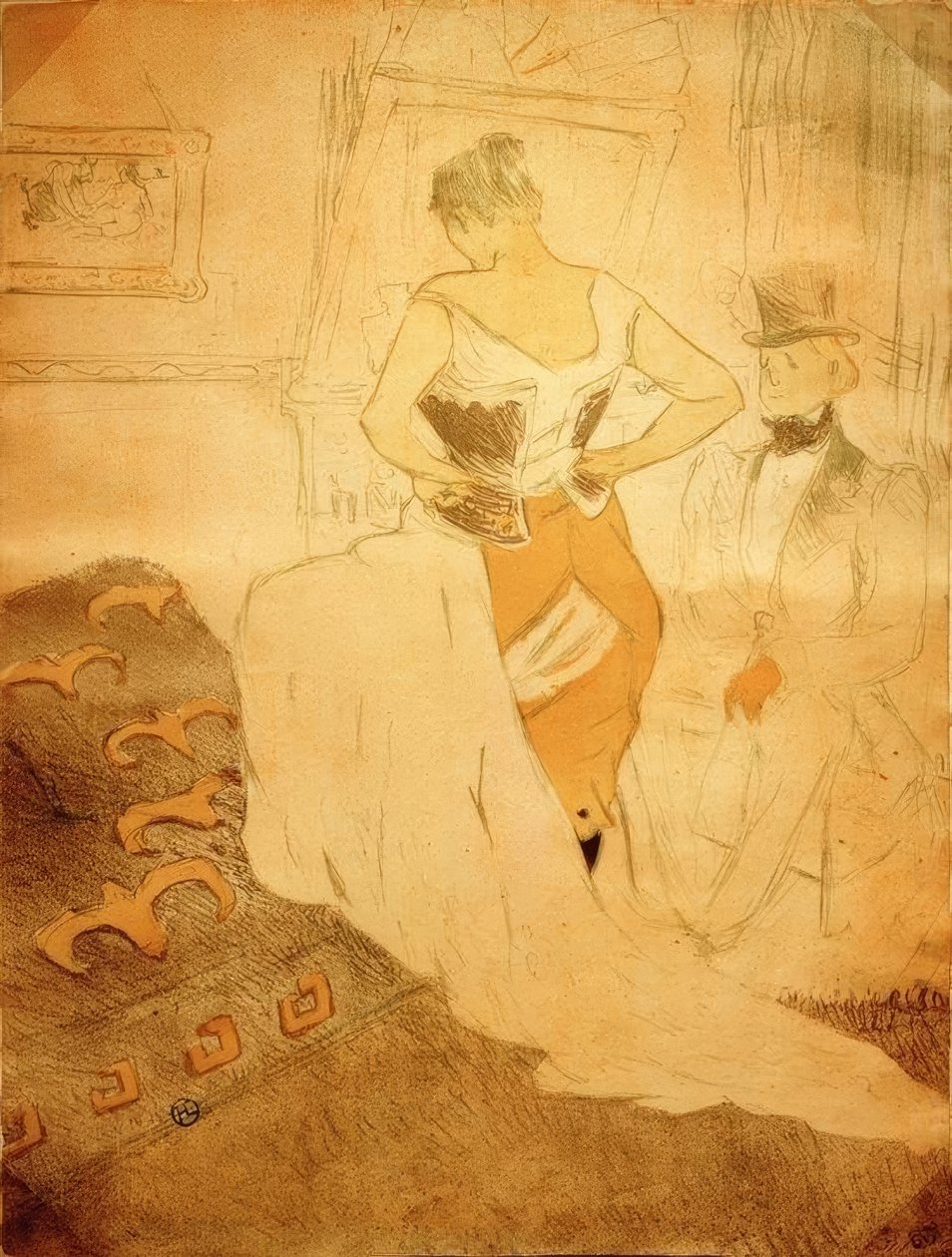 Žena v korzetu, dobytí průchodu od Henri de Toulouse Lautrec