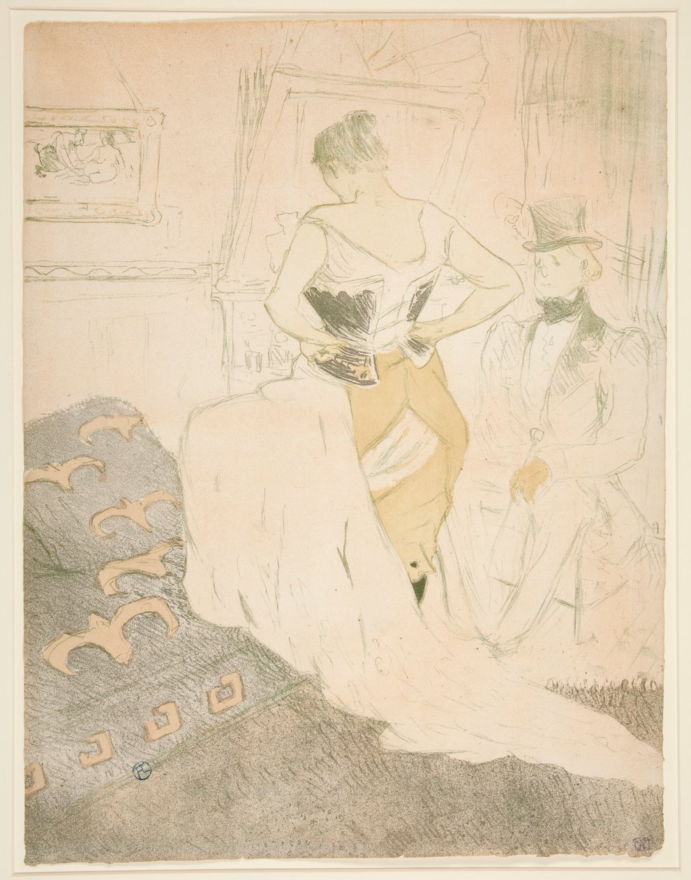 Femme en corset, conqu?te de průchod (Woman Upening a Corset, Passing Conquest), ze série Elles od Henri de Toulouse Lautrec