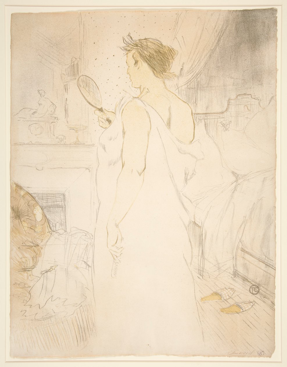 Femme? glace, la glace? hlavní (Woman with Hand Mirror), ze série Elles od Henri de Toulouse Lautrec