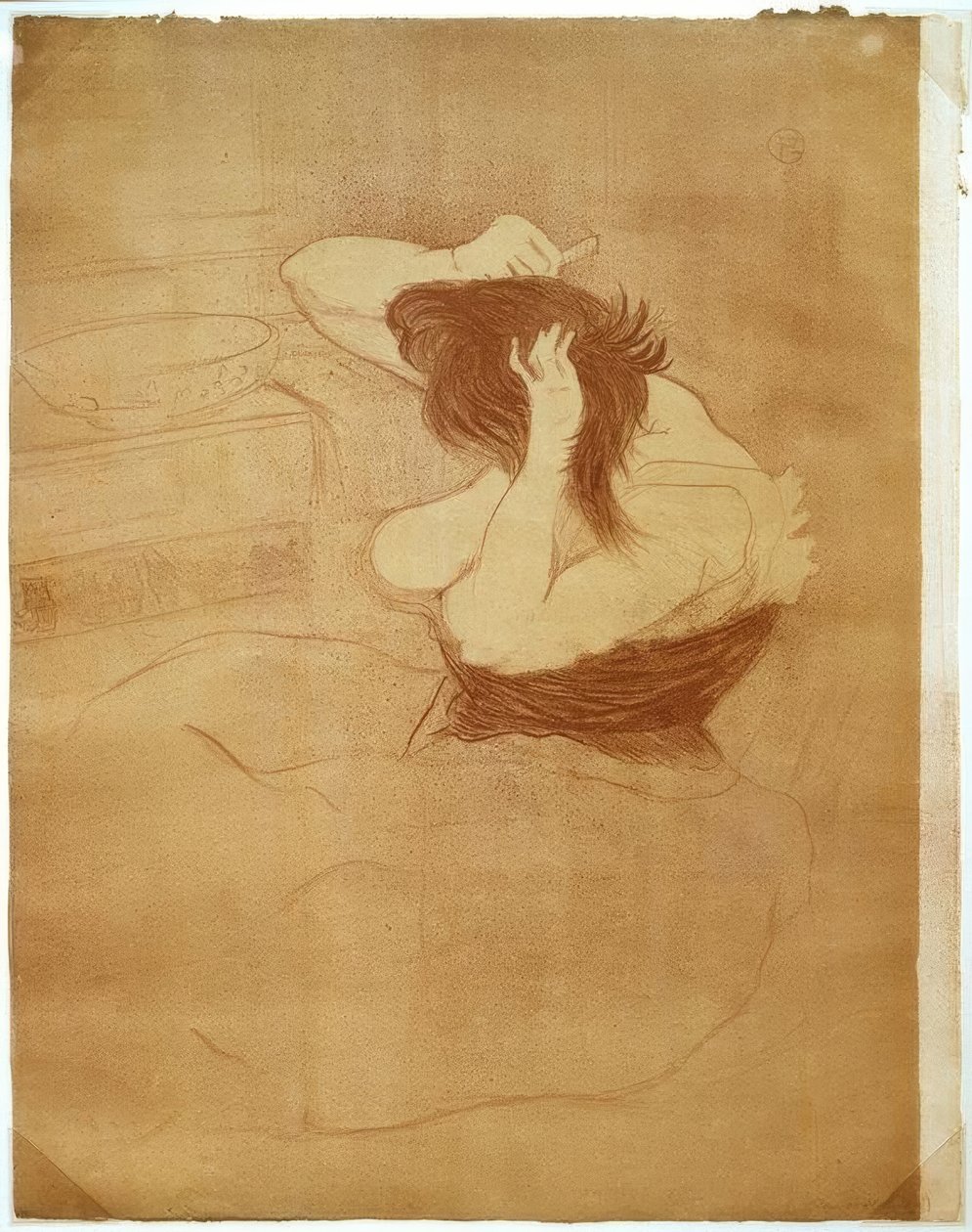 Žena česání, kadeřnictví od Henri de Toulouse Lautrec