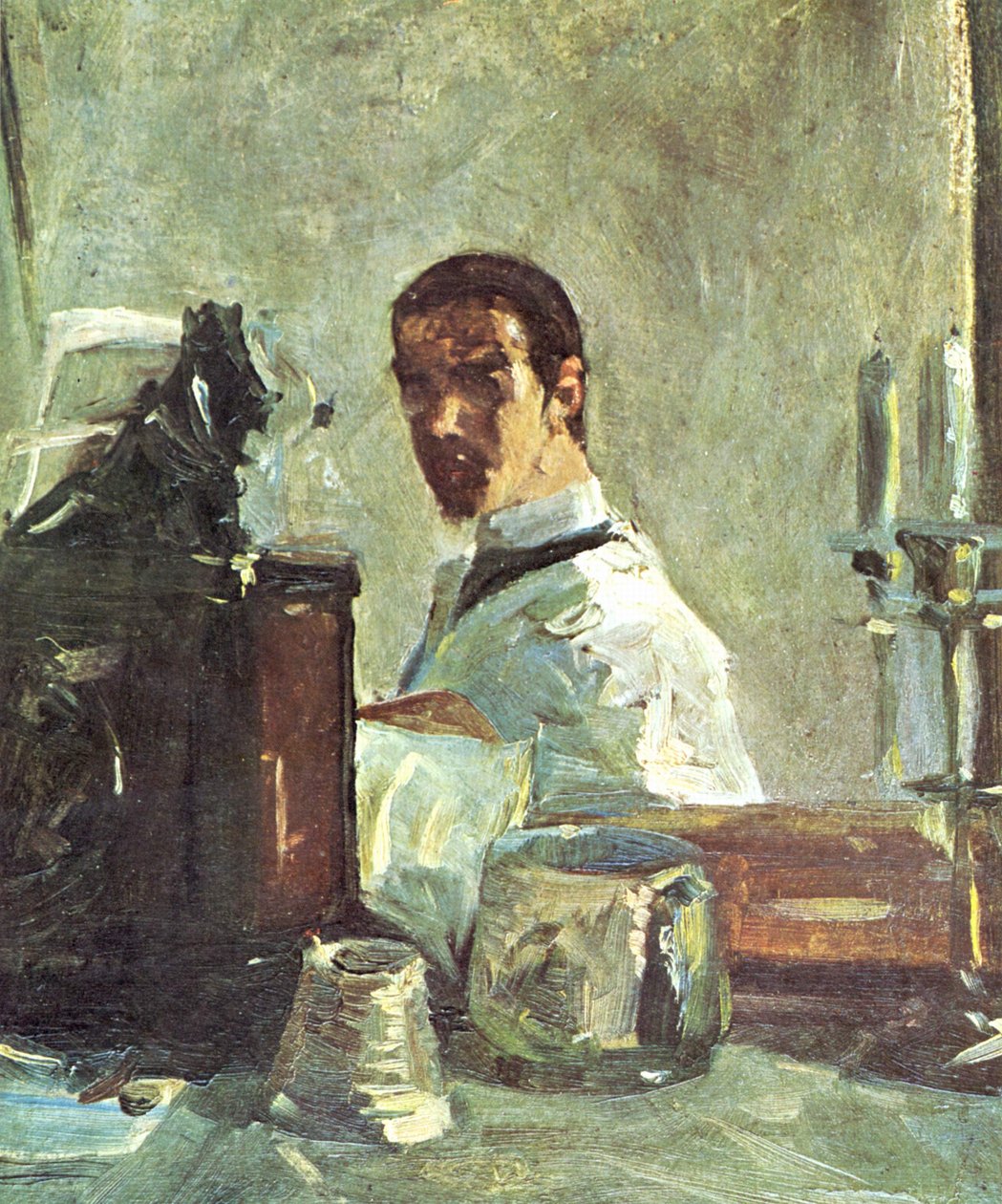 Francouzština:  Autoportrét před zrcadlem. od Henri de Toulouse Lautrec