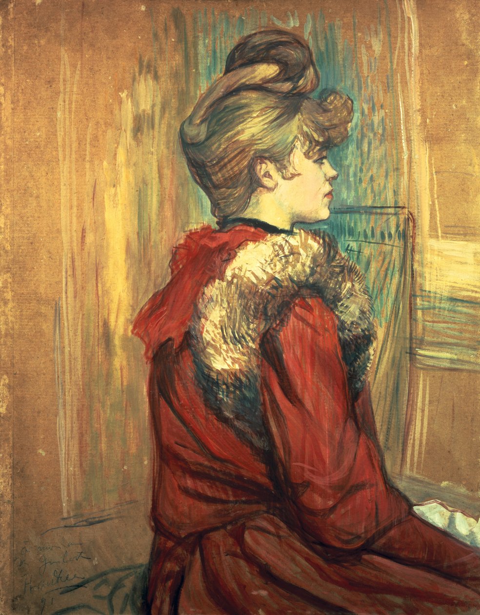 Dívka s kožešinovou štólou, Mademoiselle Jeanne Fontaine, 1891 od Henri de Toulouse Lautrec