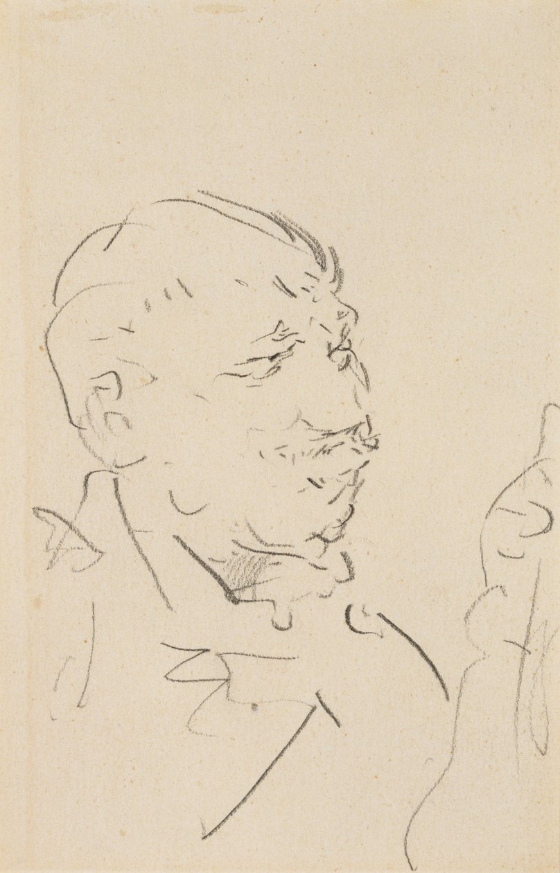 Hlava muže (grafit na tkaném papíře) od Henri de Toulouse Lautrec