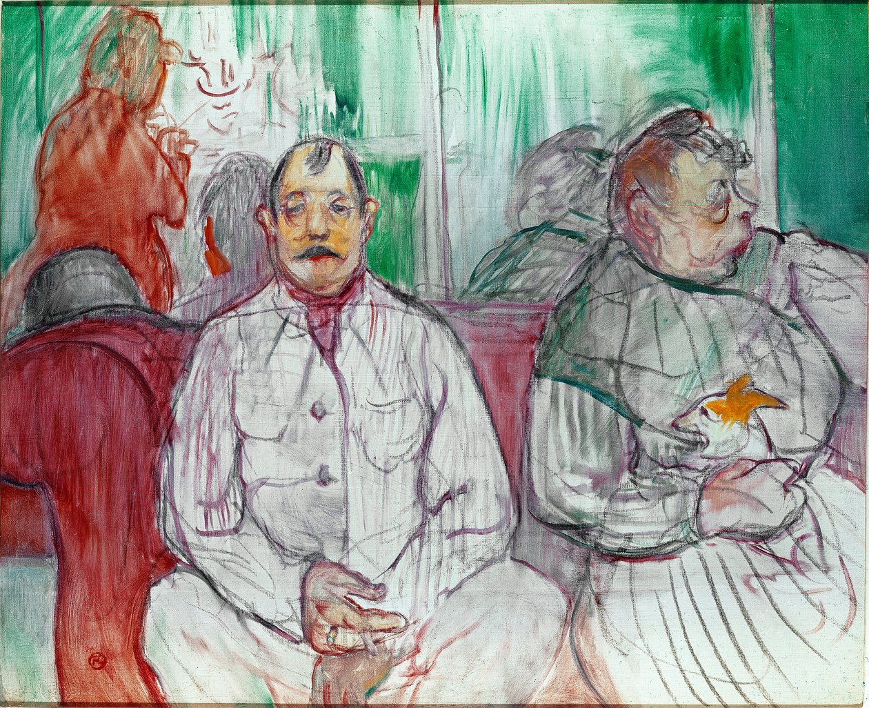 On, ona a pes (Pár se psem). Obraz Henri de Toulouse-Lautrec (Toulouse Lautrec od Henri de Toulouse Lautrec