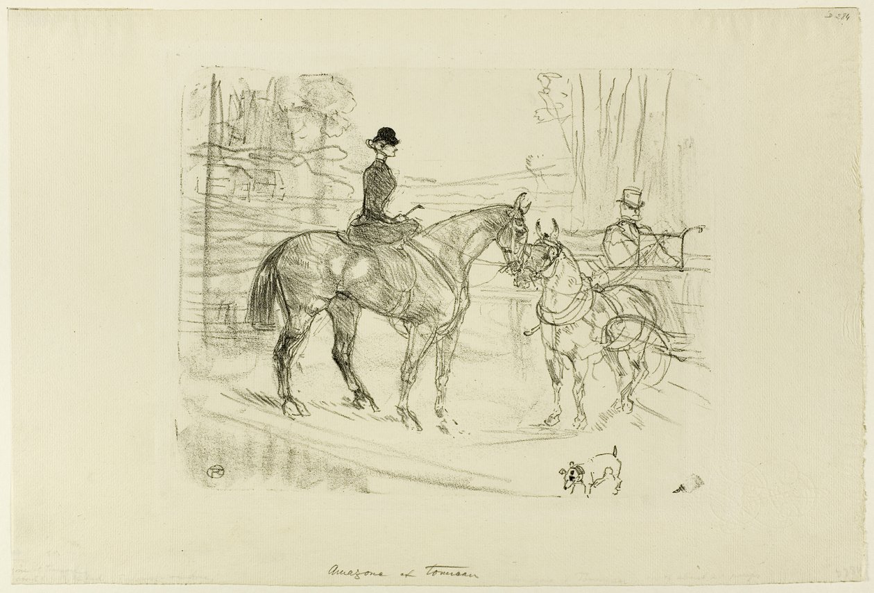 Jezdkyně a vozík od Henri de Toulouse Lautrec